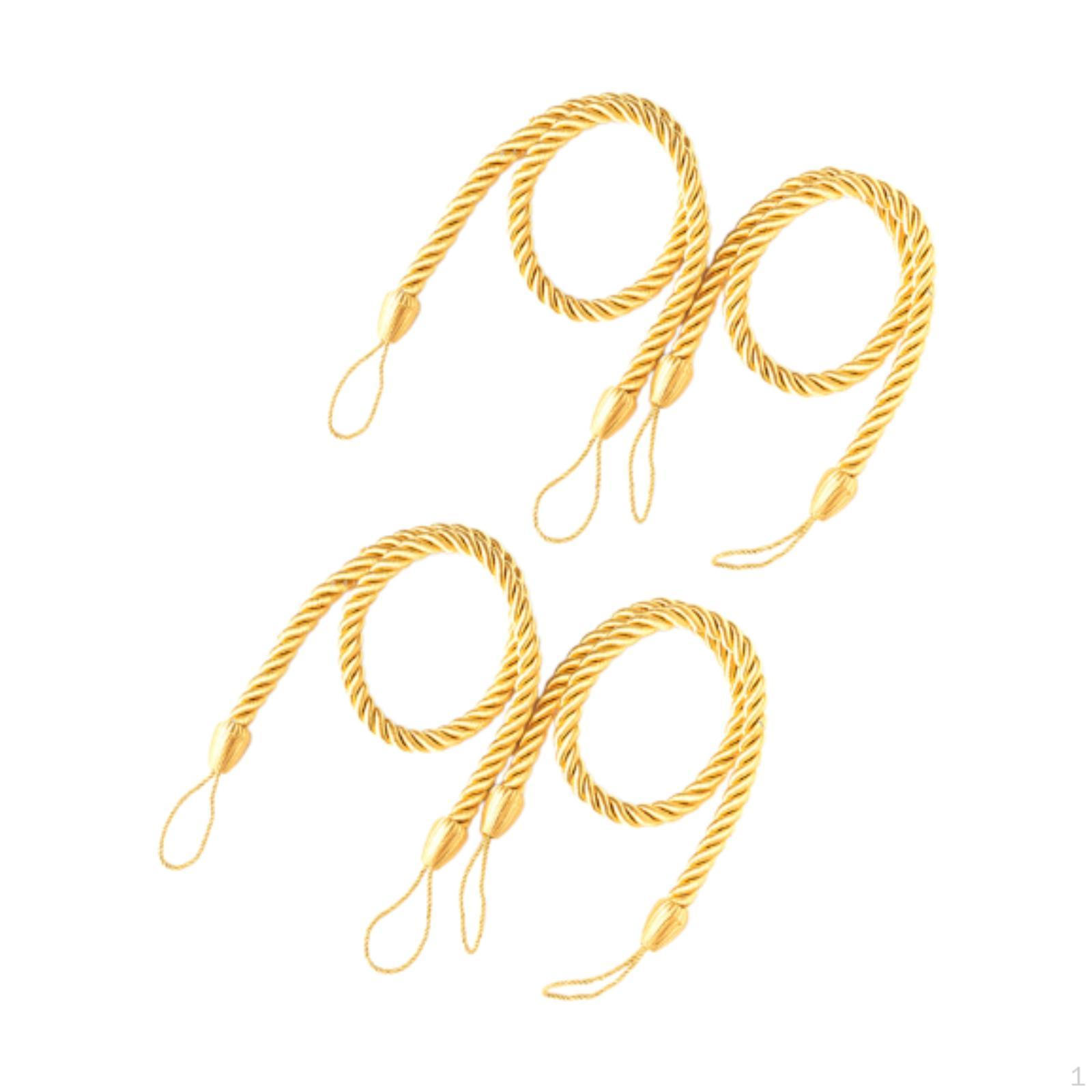 

4 шт. в упаковке из плотного атласа для штор Tiebacks для декора спальни золотой