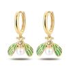Fashion 925 Silver Luminous Shell Earrings For Women Pave CZ Heart Shape Star Moon Hoop Earrings Engagement Wedding Jewelry