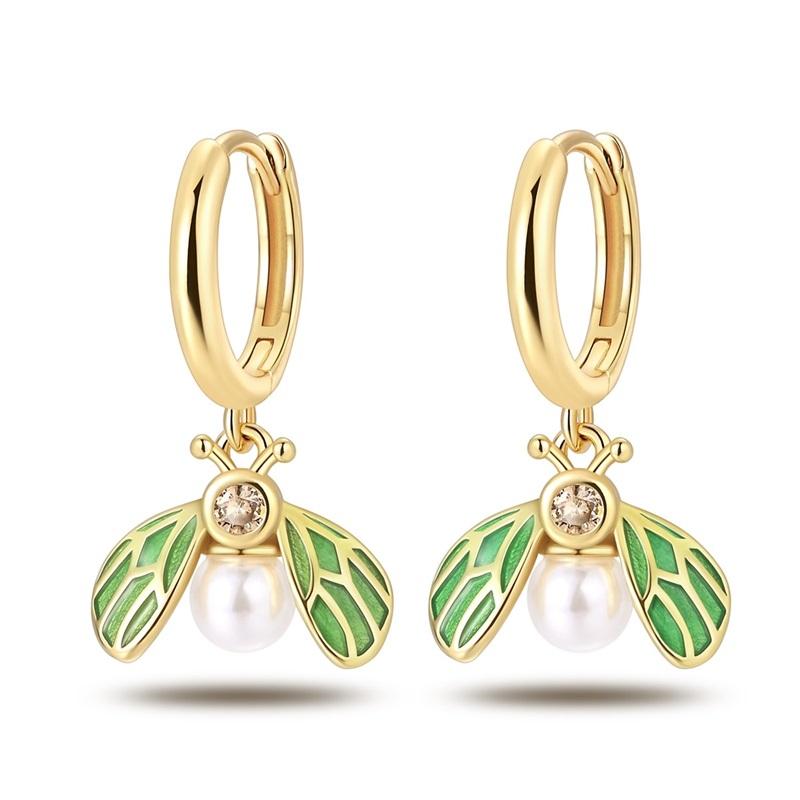 Fashion 925 Silver Luminous Shell Earrings For Women Pave CZ Heart Shape Star Moon Hoop Earrings Engagement Wedding Jewelry