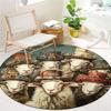 Cute animals with oil painting textureRound Area Rug,Carpet Rug for Living Room Bedroom Sofa Playroom Decor,Non-slip Floor Mat