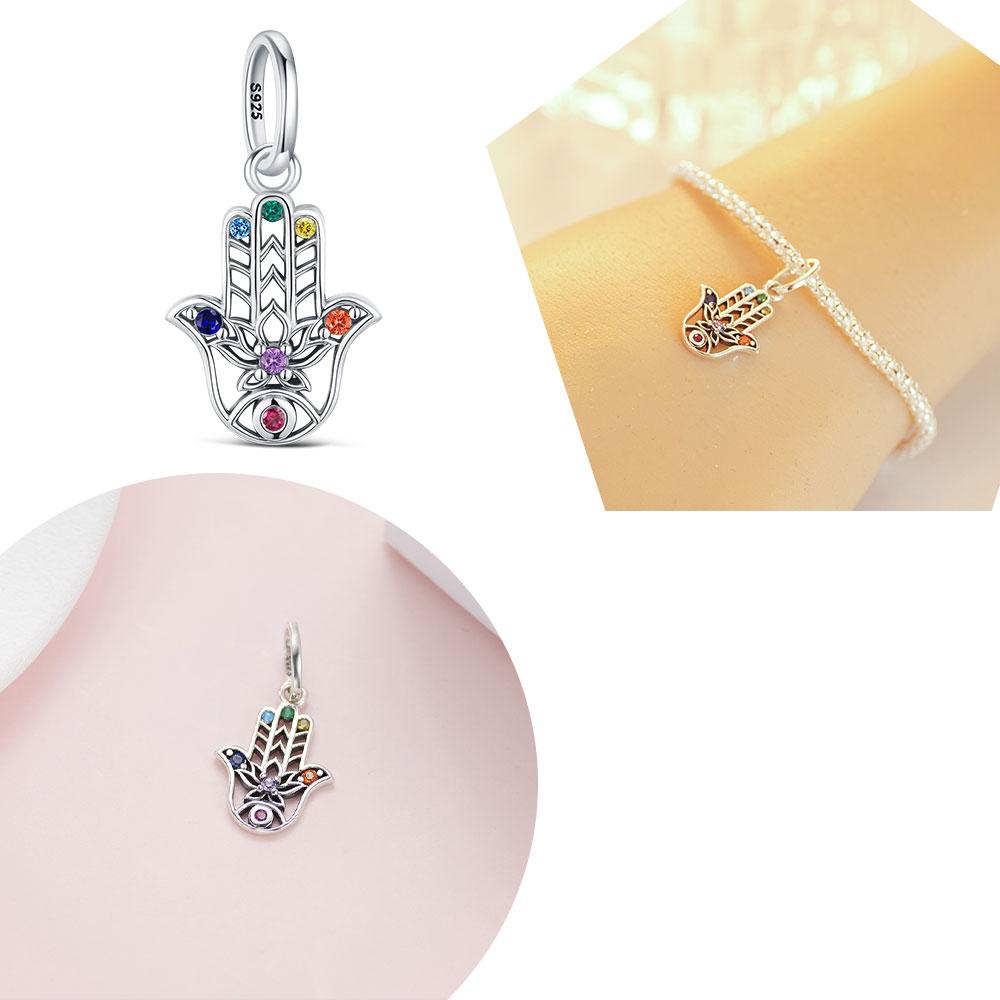 Original Colorful Pendant Chakra Rainbow Charm Fit Bracelet Diy For Women Elegant Bead Pride Month Love Mother'Day Gifts