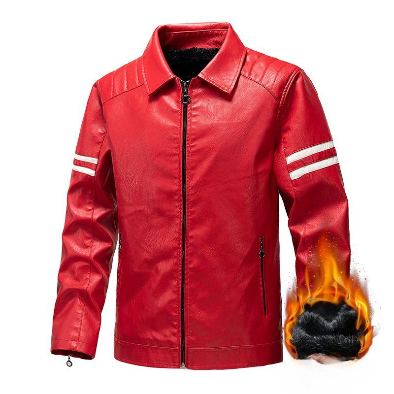 Jacket Lapel Casual Spring and Autumn New Zipper Slim Men's Motorcycle Leather Jacket