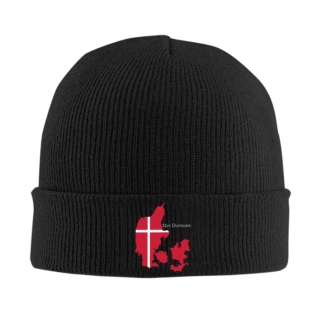 Dänemark Flagge Mützen Gestrickte Mütze Unisex Erwachsene Niedliche Warme Kappen Winter Fitnessstudio Design Mützen