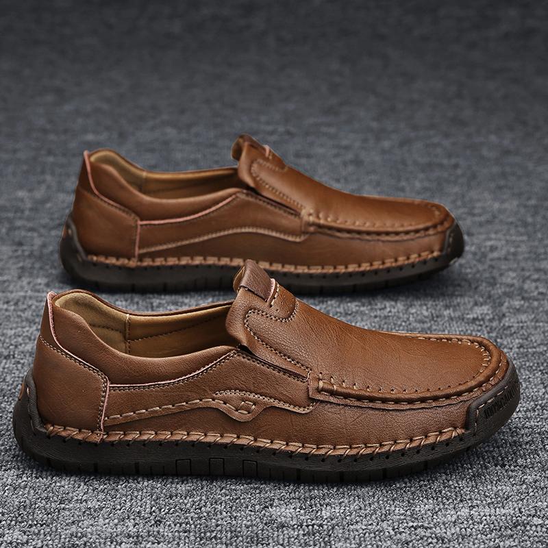 Golden Sapling Fashion Loafers Men's Casual Shoes Retro Party Flats Genuine Leather Men Loafers Dress Moccasins Business Shoe