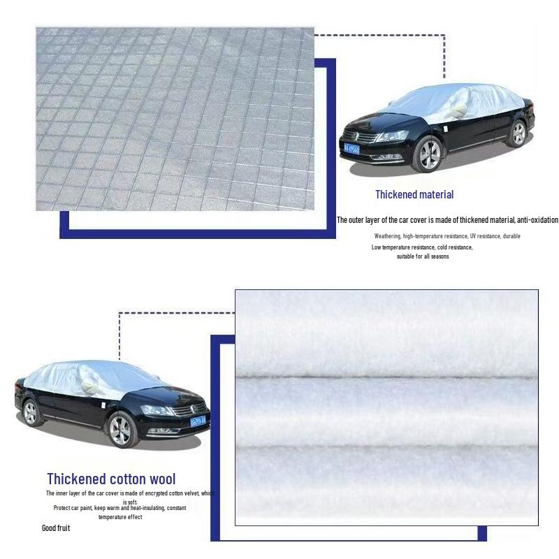 Sun Shade Half-Cover for Small Car Windshield and Hood Protection Front Windshield Small Half-Cover Gray