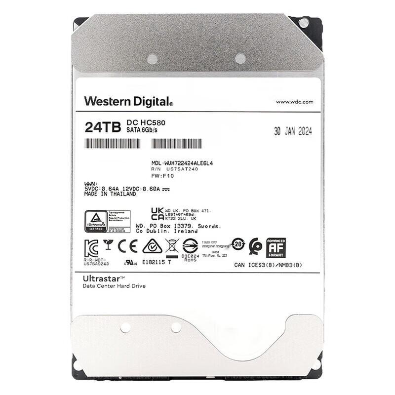 Western Digital HC580 24TB Enterprise SATA Hard Drive
