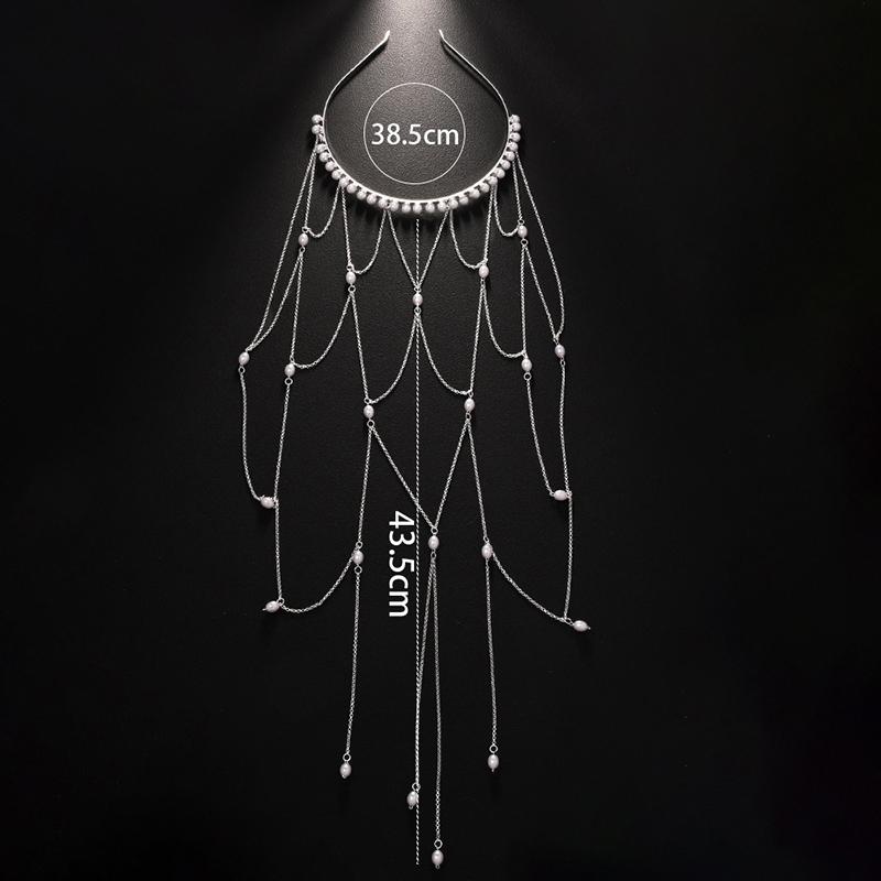 

Летняя Повязка на голову с кисточками Темперамент Принцесса Высококачественная Повязка на голову Универсальное Вечернее Украшение для головы Женские Украшения серебряный