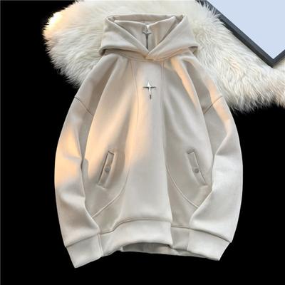 Unisex Herbst Winter Hoodie Einfarbig Buchstaben Stickerei Lange Ärmel Elastische Bündchen Saum