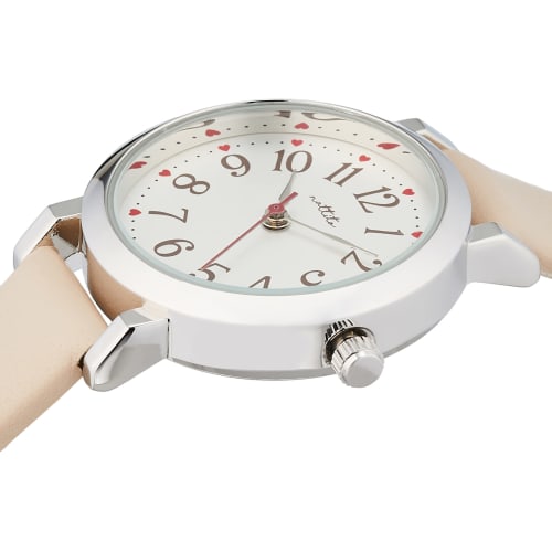 Fieldwork Analog Lovely Silver Leather Strap Watch, GY044-1, Women's, Beige