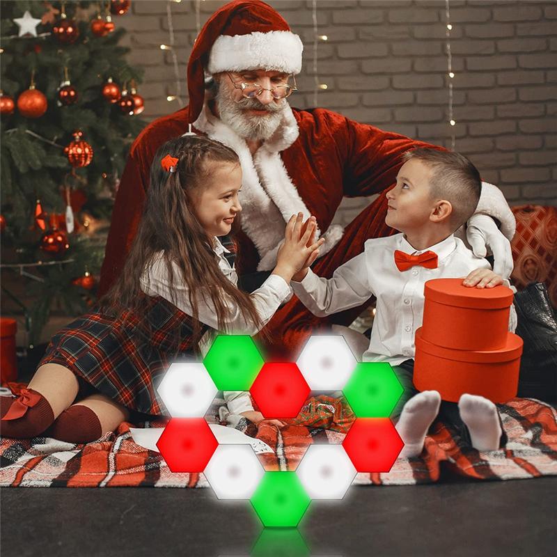 

SHGO-Hexagon LED Light Remote DIY Geometry Hex Light Touch Sensitive RGB Colorful Wall-Mounted Panels For Bedroom Living Room NONE
