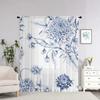 2 Pieces Blue and White Floral Pattern Curtains   Polyester Fabric   Machine Washable   Suitable for Bedroom Living Room Decoration