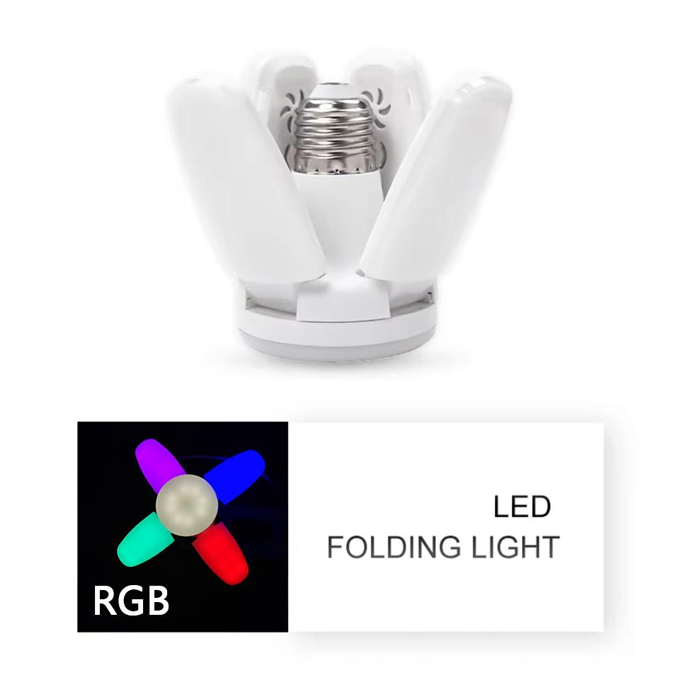 E27 Ventilátor Skládací 28W LED Žárovka se Senzorem Pohybu AC85-265V Žárovka Deformovatelná Pro Domácí Stropní Světla Sklad Garáž Jasné Lampy