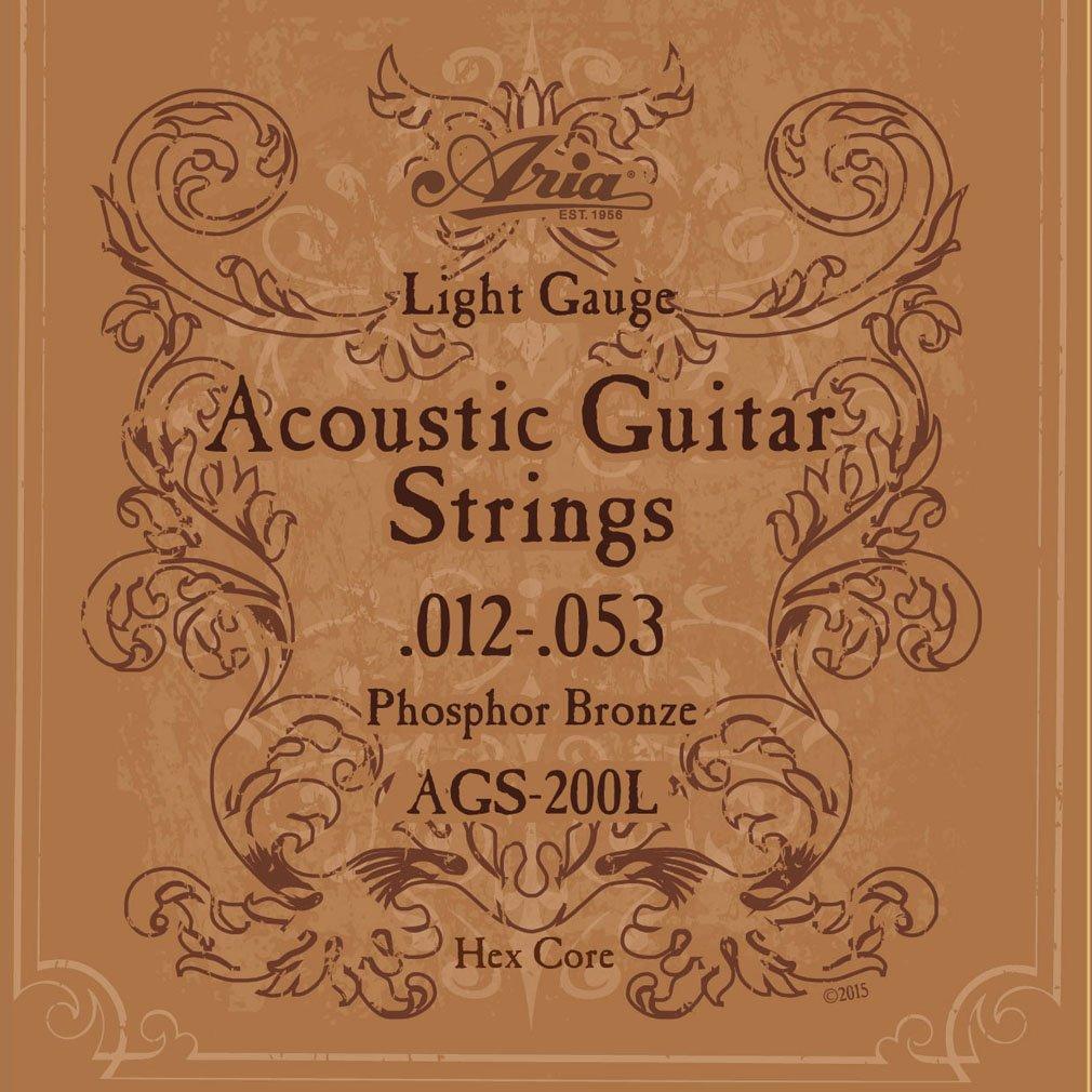 Aria Acoustic Guitar Folk Guitar Strings AGS-200L Light Phosphor Bronze