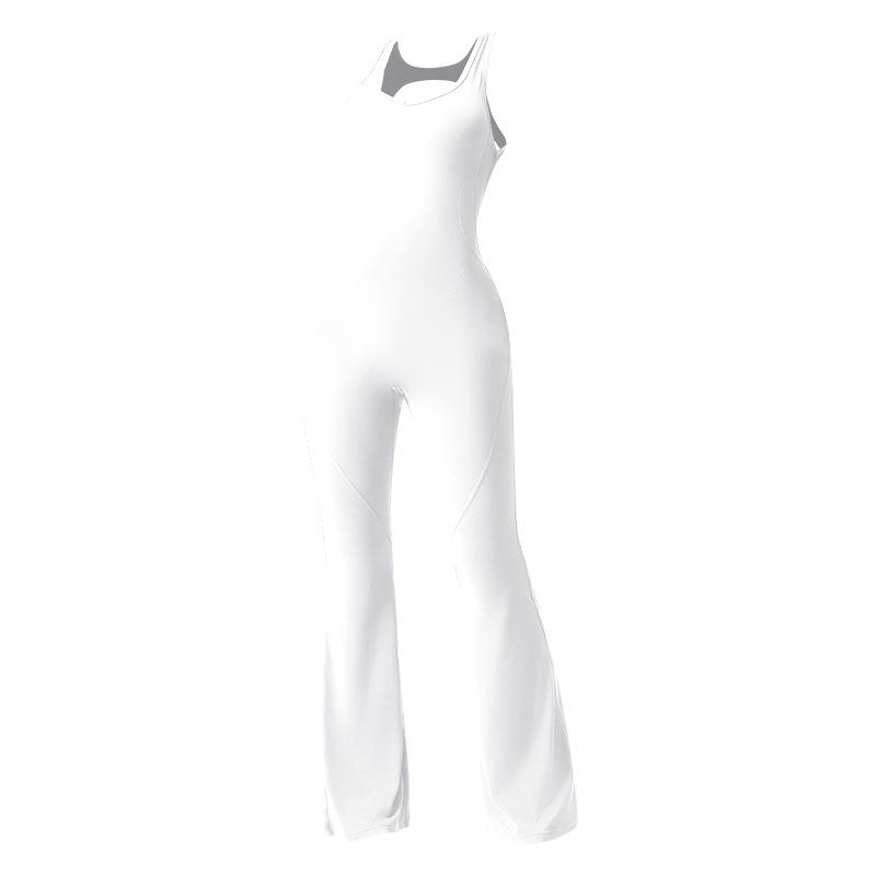 

Женский комбинезон для йоги с вырезами - расклешенный, с открытой спиной, спортивная одежда для танцев и фитнеса. Large