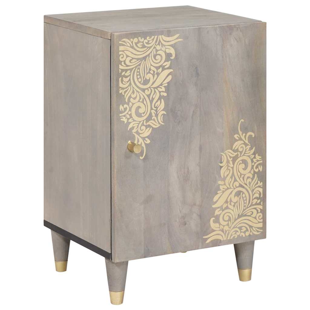 Bathroom Cabinet with Door Grey 38 x 33 x 58 cm Solid Mango Wood