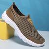 Fashion Mesh Shoes for Men Breathable Summer Lightweight Hiking Comfortable Casual Shoes Black Slip-On Driving Male Loafers