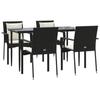 VidaXL Garden Dining Furniture and Cushions 5pcs Black Wicker 3185097