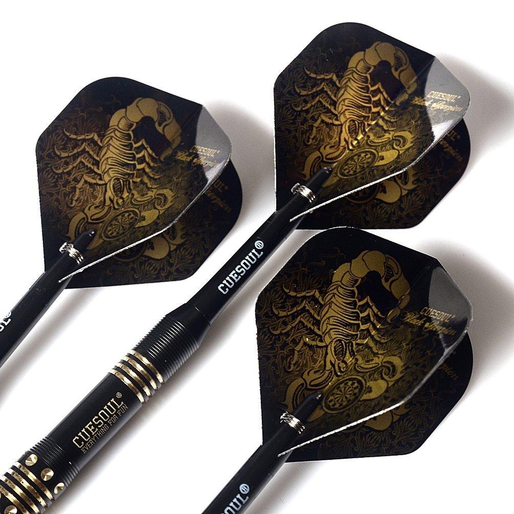 CUESOUL Black Scorpion Deluxe Steel Tip Darts Set, 20g F2002-L