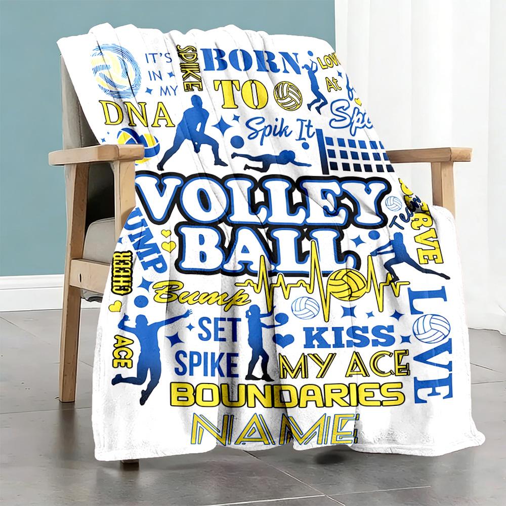 Ball5 Customize Text Blanket Multi-purpose Personalized Blanket Warmthful Decor Great for Bed Office Living Room Bedding All-Season Use
