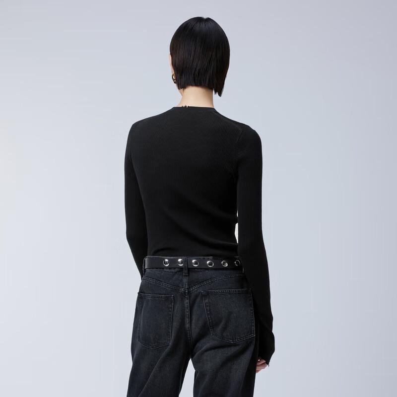 JNBY 2024 Spring Round Neck Wool Knit Sweater