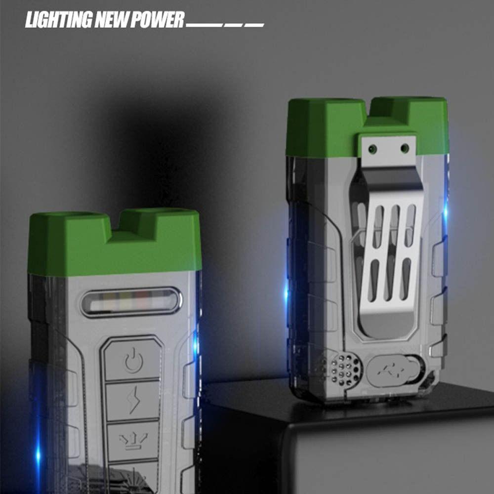 Type-C Charging Keychain Flashlight Double Light Source with Back Clip Cap Clip Flashlight Lightweight Tail Magnet Torch