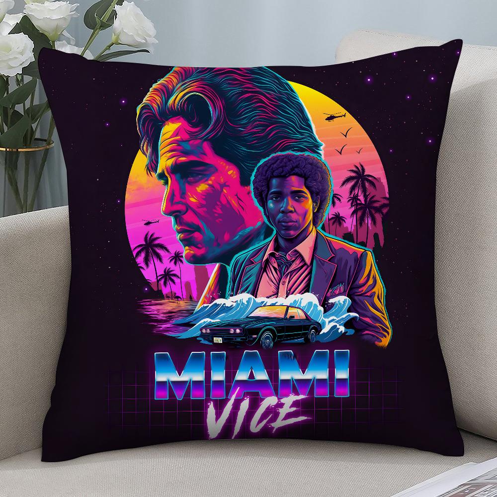 

MMiami Vice Movie Pillow Case 3D Print Polyester Fiber 4040 cm Home Sofa Throw Pillow Cover Decoration Festival Gift 40x40cm 16x16in