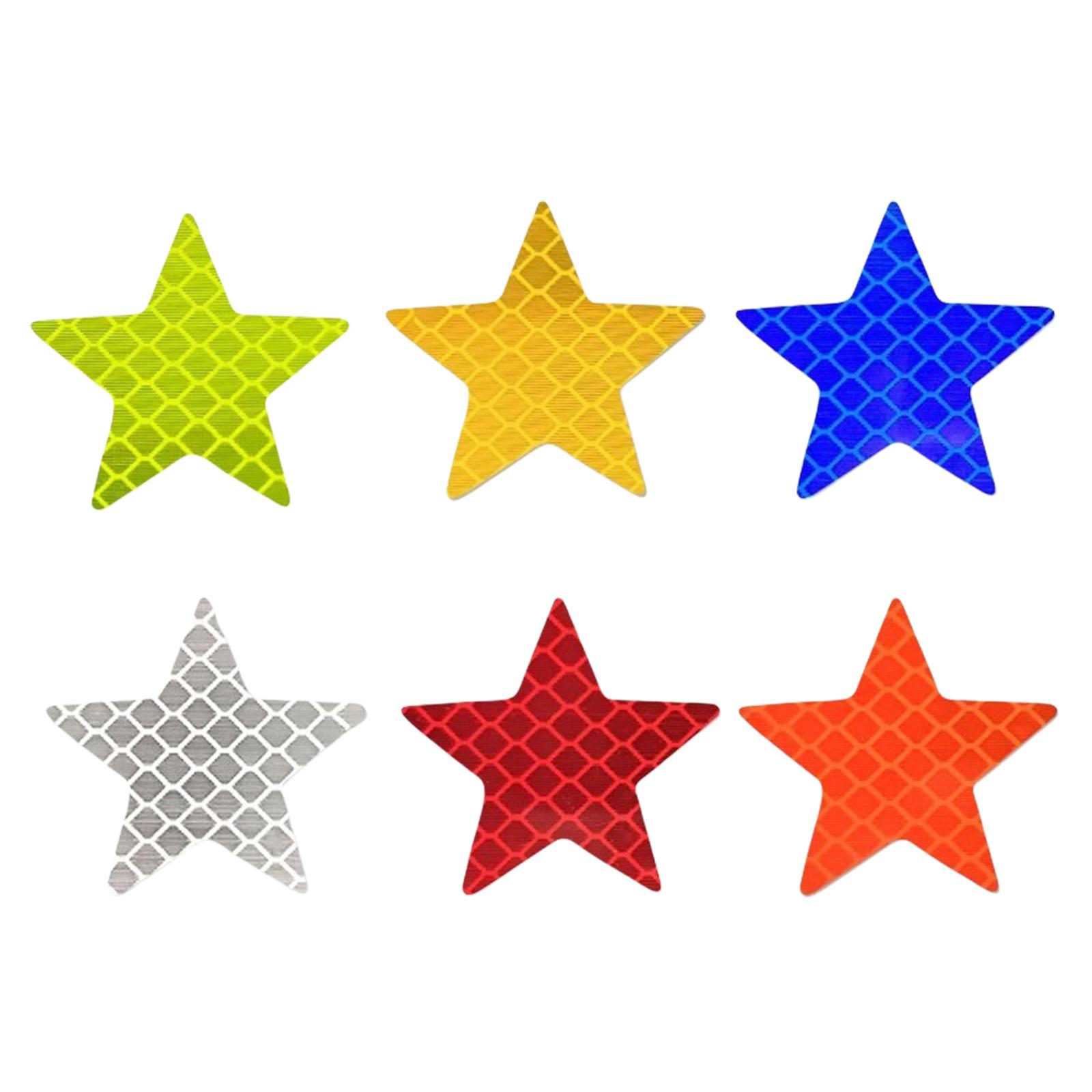 

6pcs Reflective Star Decals for Car Motorcycles Night Visibility Safety Stickers Enhanced Nighttime Safety Easy to Apply разноцветный