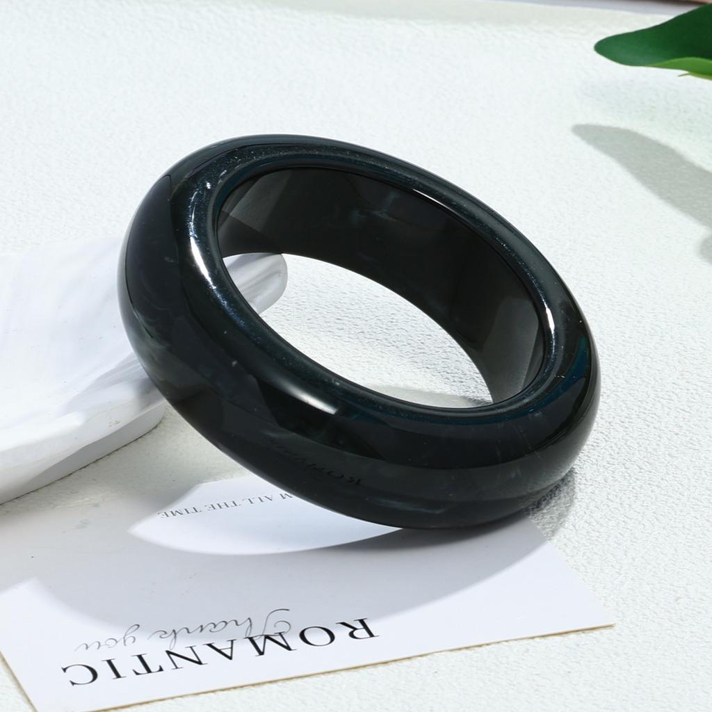 European and American exaggerated heavy industry smudged marble pattern resin bracelet geometric round bracelet does not fade jewelry
