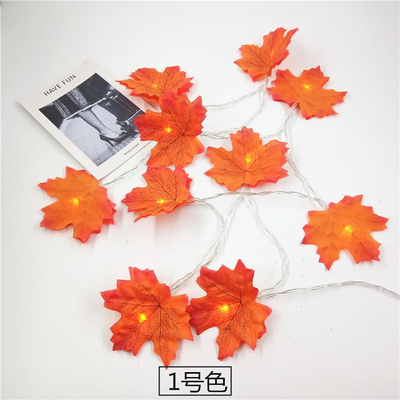 Artificial Autumn Maple Leaves Pumpkin Garland LED Fairy String Light Christmas Thanksgiving Decoration DIY Halloween Party Home