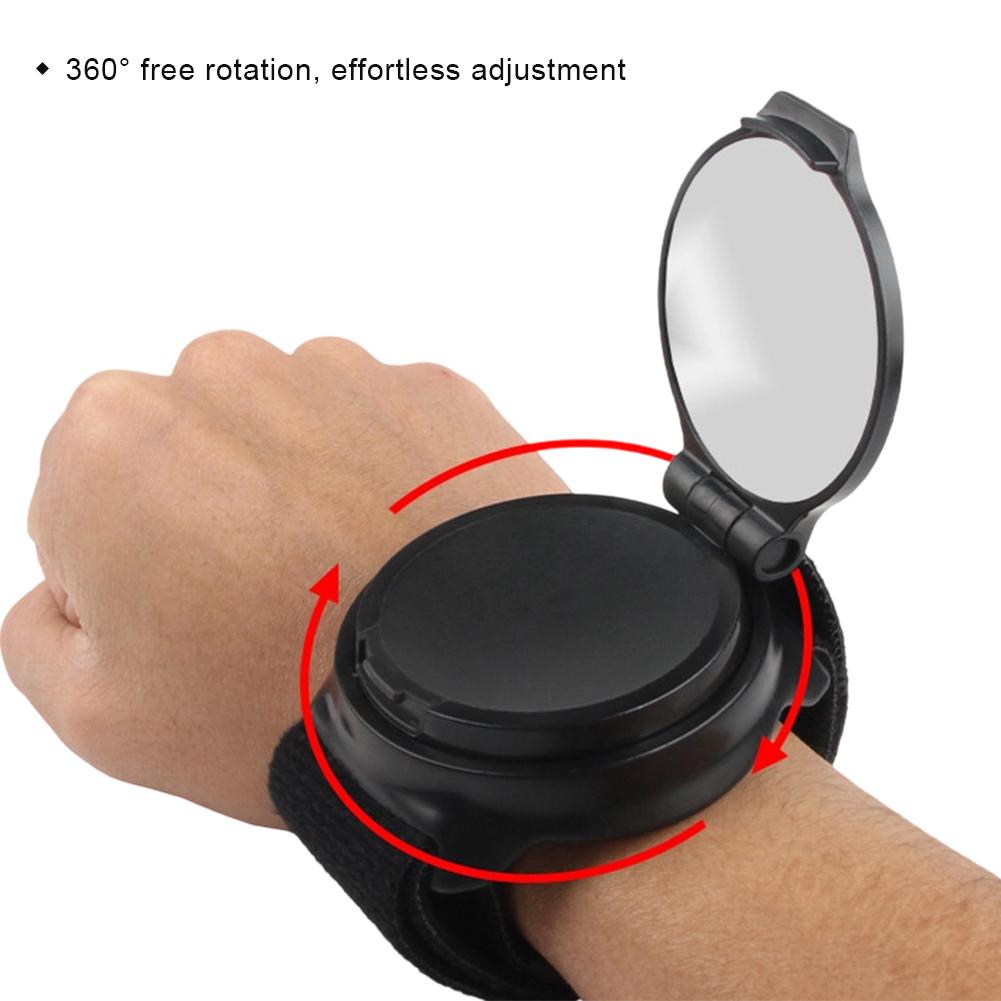Wristband Cycling Rearview Mirror 360° Adjustable Wide Angle Wrist Strap Rear View Mirror Safe Riding Accessories