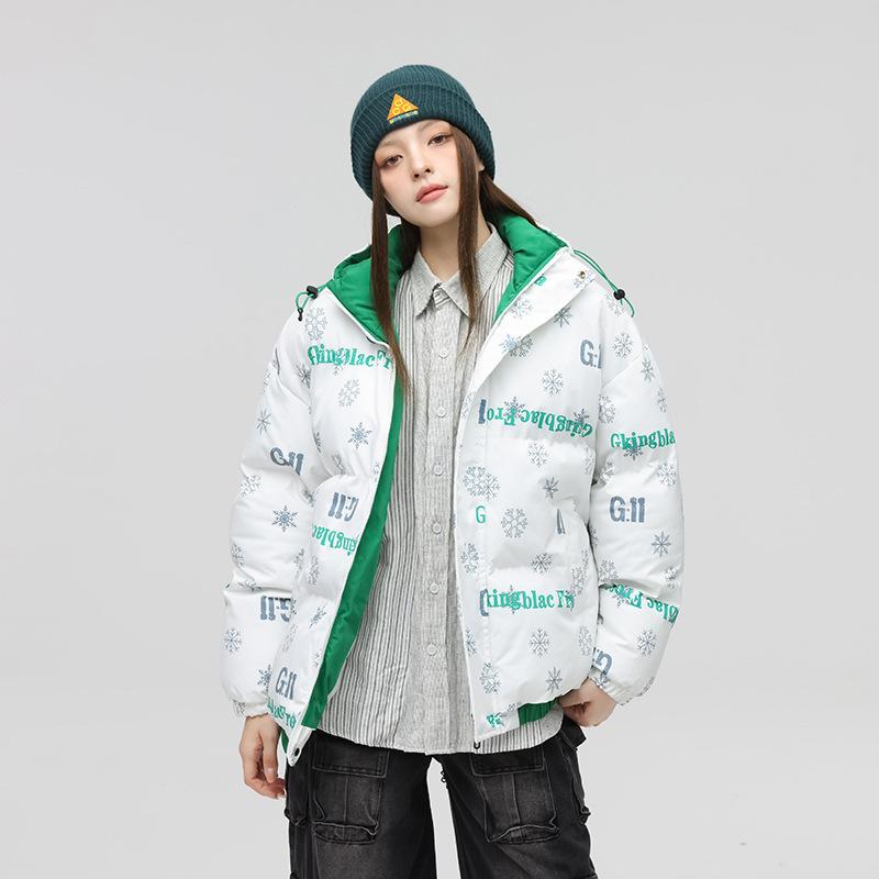 Men's winter new thickened contrasting color bread clothes, women's jackets, student tide loose couple cotton clothes, cotton clothes