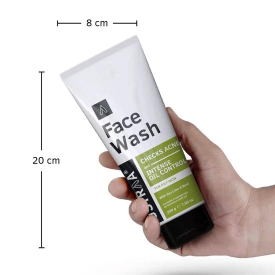 Ustraa Face Wash - Oily Skin - 200g - Specially Formulated for Oily Skin | With Key Lime & Basil Extract | Remove Excess Oil & Dirt