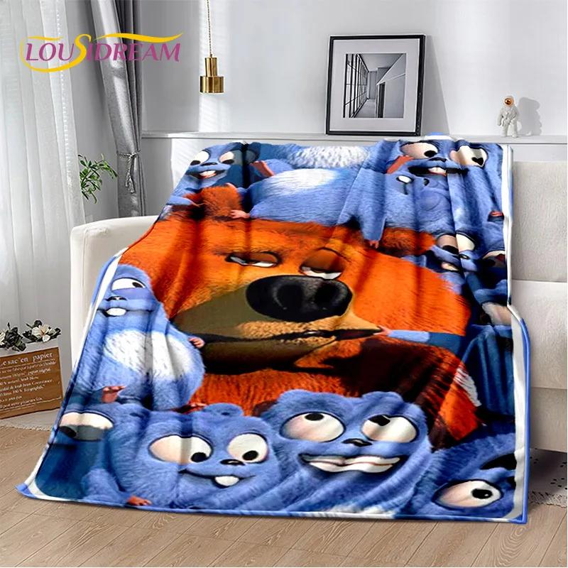 Cartoon Grizzy and The Lemmings Soft Flannel Blanket for Beds Bedroom Sofa Picnic,Throw Blanket for Cover Outdoors Leisure Gift