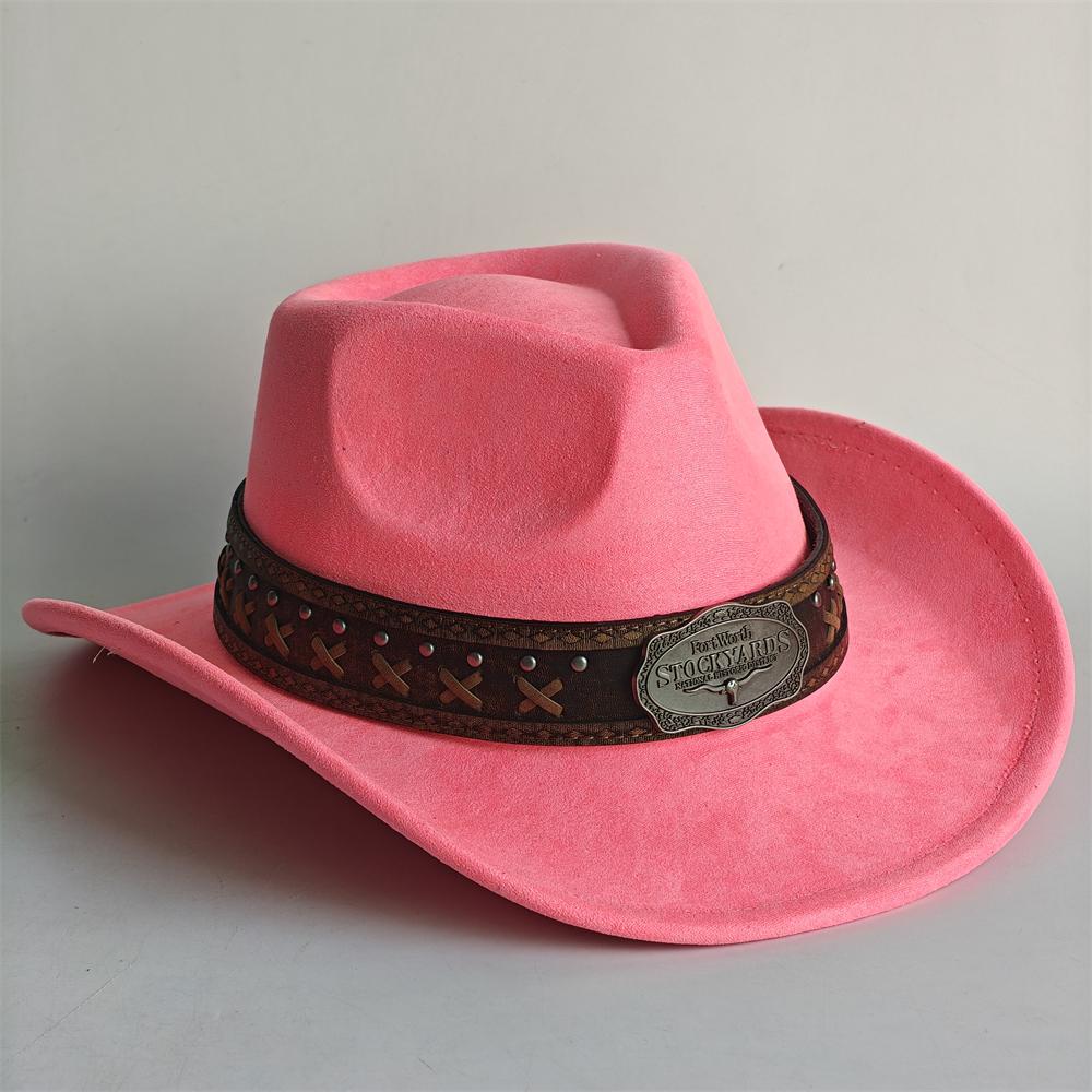New Western Cowboy Hat For Women Men With Shapeable 7.5Cm Wide Brim Western Suede Hat For Cowboys And Cowgirls Sombrero Vaquero