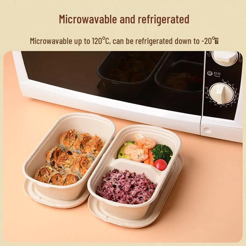 Disposable Bento Box: Single/Double Grid, Food Grade, Ideal for Fruit & Meals