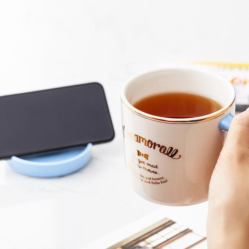 For Sanrio Hello Kitty Cinnamoroll Melody Ceramic Mug Water Cup with 3D Doll Lid Kids Home Breakfast Milk Juice Mug Coffee Cup