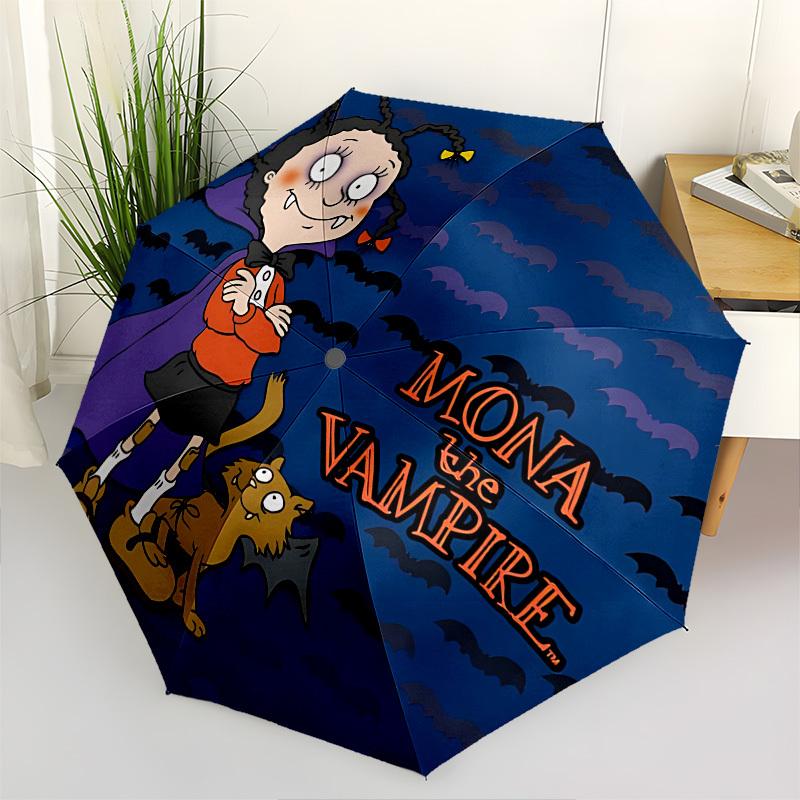 

Vampire, HalloweenThemed Automatic Opening and Closing Umbrella 8 Ribs, Suitable for Leisure and Going Out, Outdoor Accessory, Gothic Styl