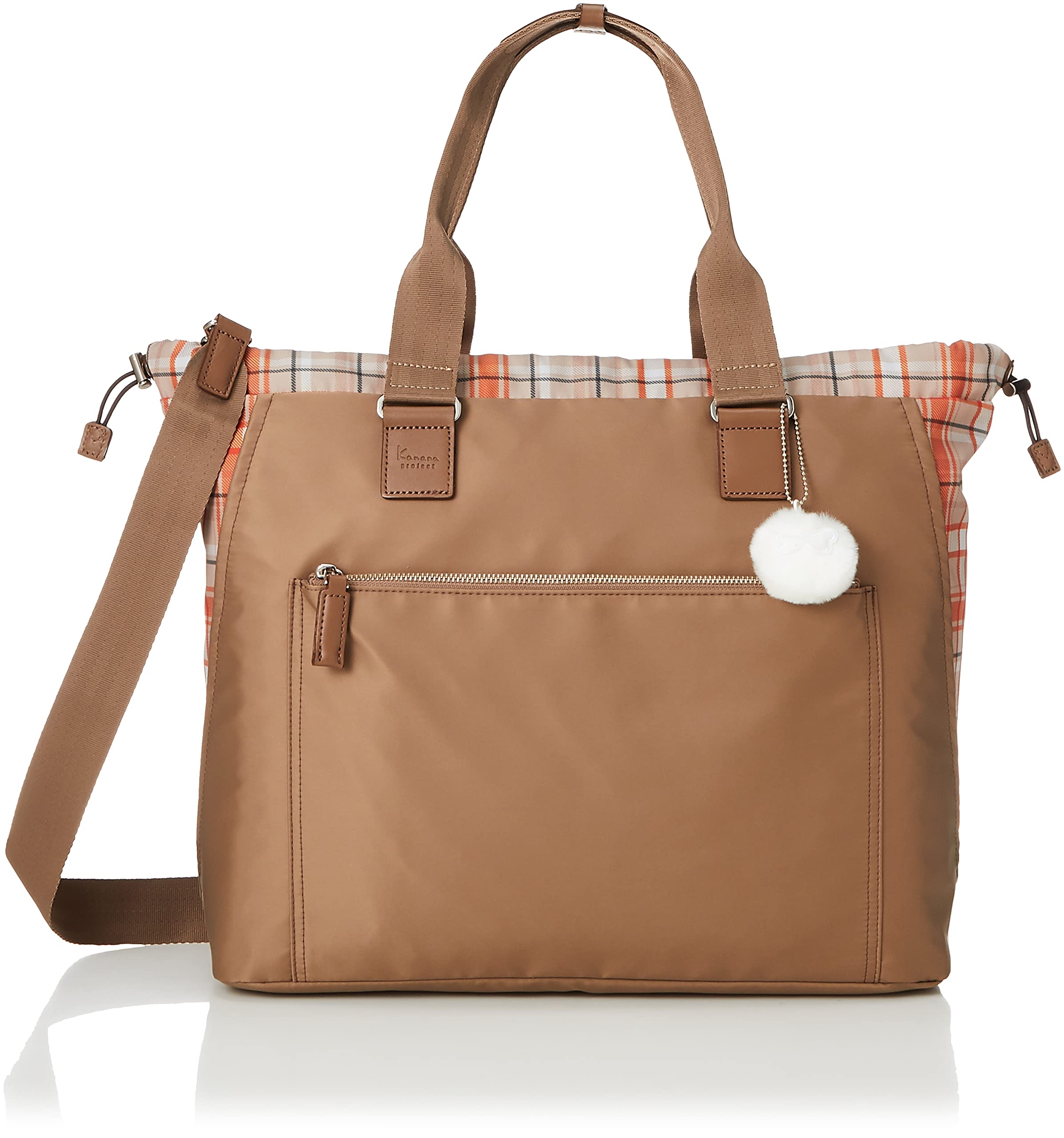 

Tote Bag Kanana Tartan Light Tote Boston with Shoulder Belt 1 Night 62425 Beige [Kanana Project] бежевий