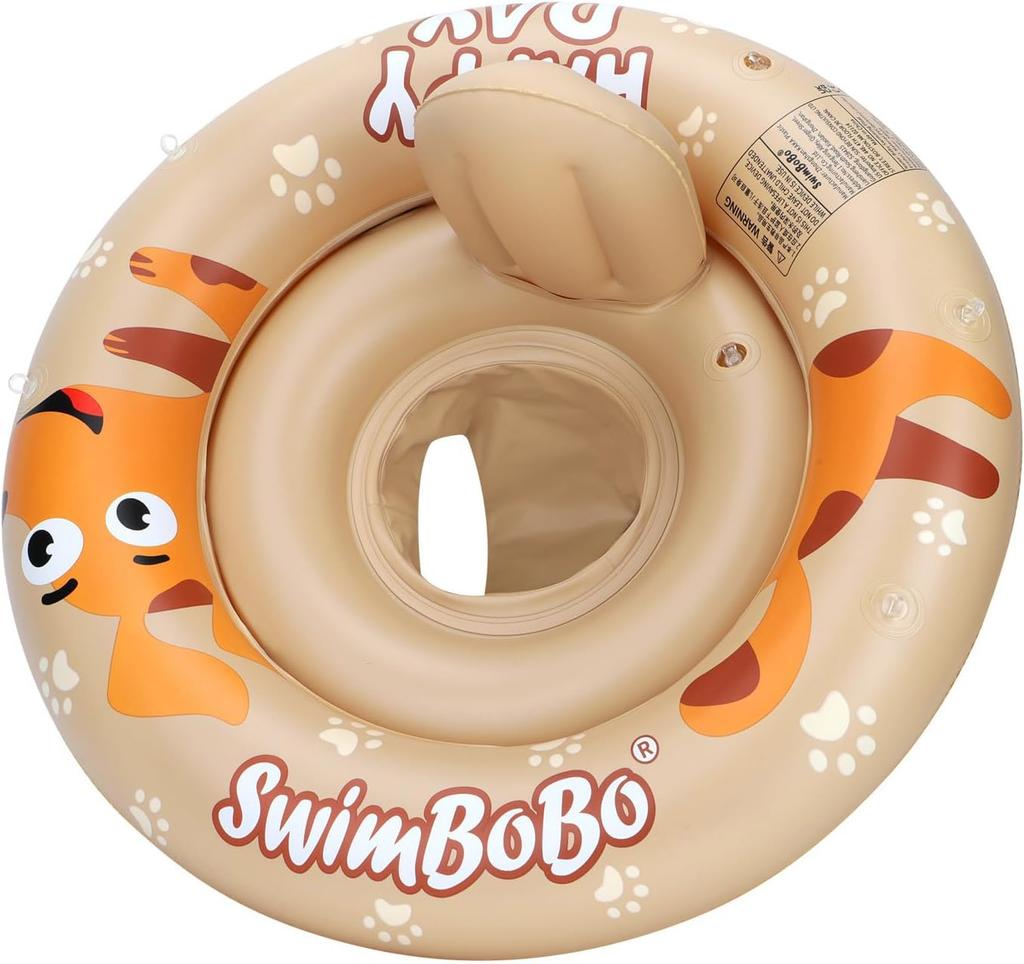 Baby Removable Foot Baby For 6 Months 3 Years Old Hand Pump Included Float, SPF50+ Sunscreen, Sunshade, Bath, Kids, Pad, Safe, - Kids, (Beige)