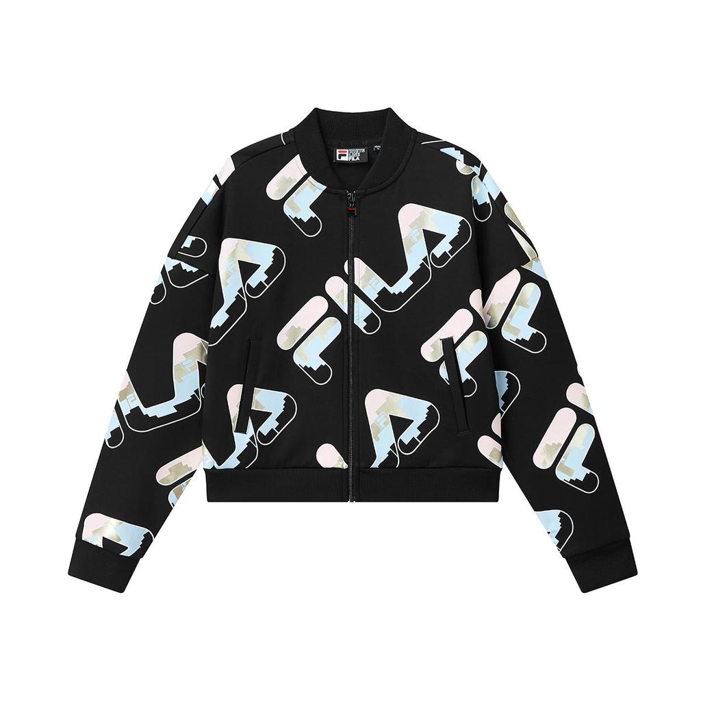 FILA Comfortable Trendy Minimalist Jacket Women Jackets Black F11W118558F-BK