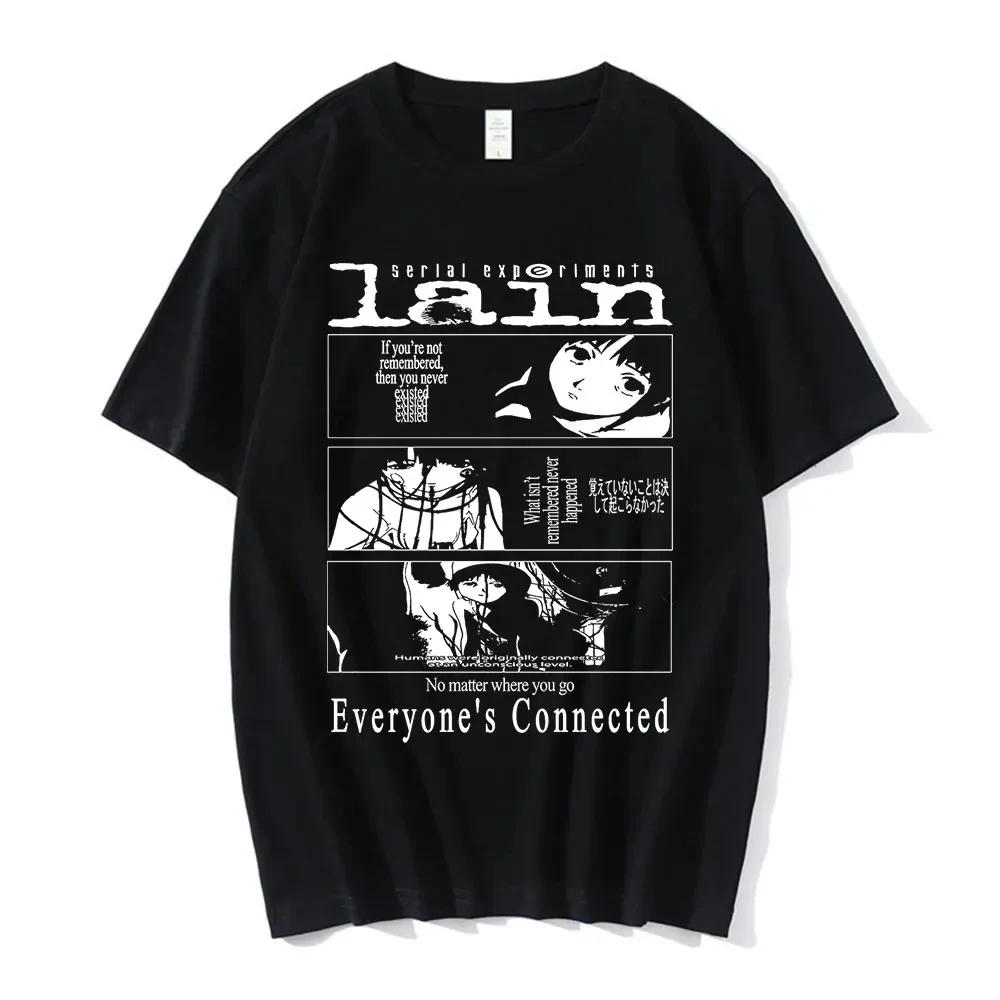 Anime Series Experimental Lying Pattern Printed T-shirt for Men Iwakura Manga Sci-fi 100% Cotton Short-sleeved T-shirt Top