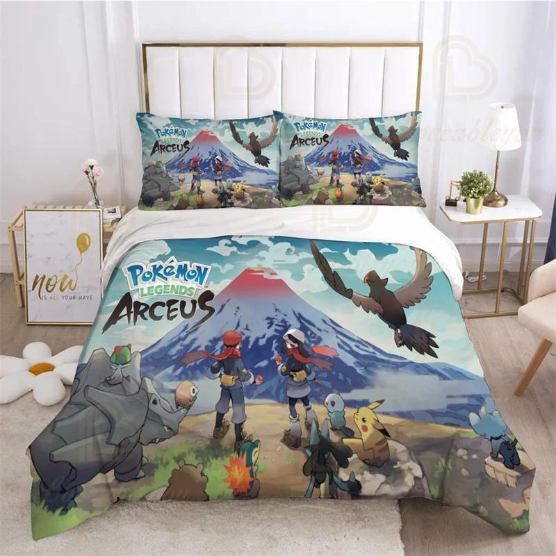 Mewtwo Bedding Set 3pcs EU AU US King Kids Duvet Cover Quilt Pillowcase Double Size Bedroom Bed Linen Decoration