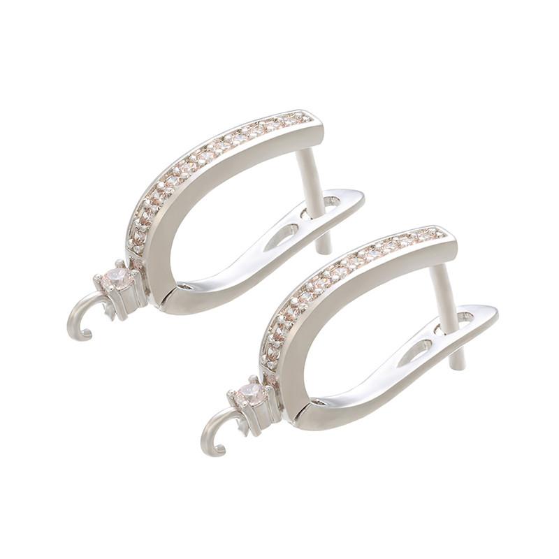 ZHUKOU Brass Gold Earring Hooks Accessories Crystal stud earrings hook for handmade Earrings Jewelry Making VE94