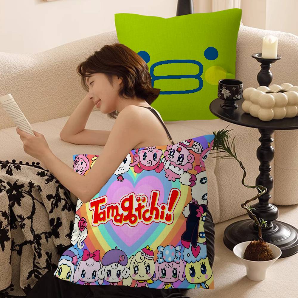 Game Fanart Cute Cartoon TTamagotchi Pillow Cushion Cover Pillowcase Living Room Sofa Home Decor Customized