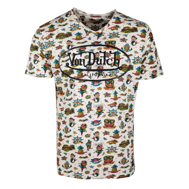 Мужская футболка с логотипом VON DUTCH по всей груди
