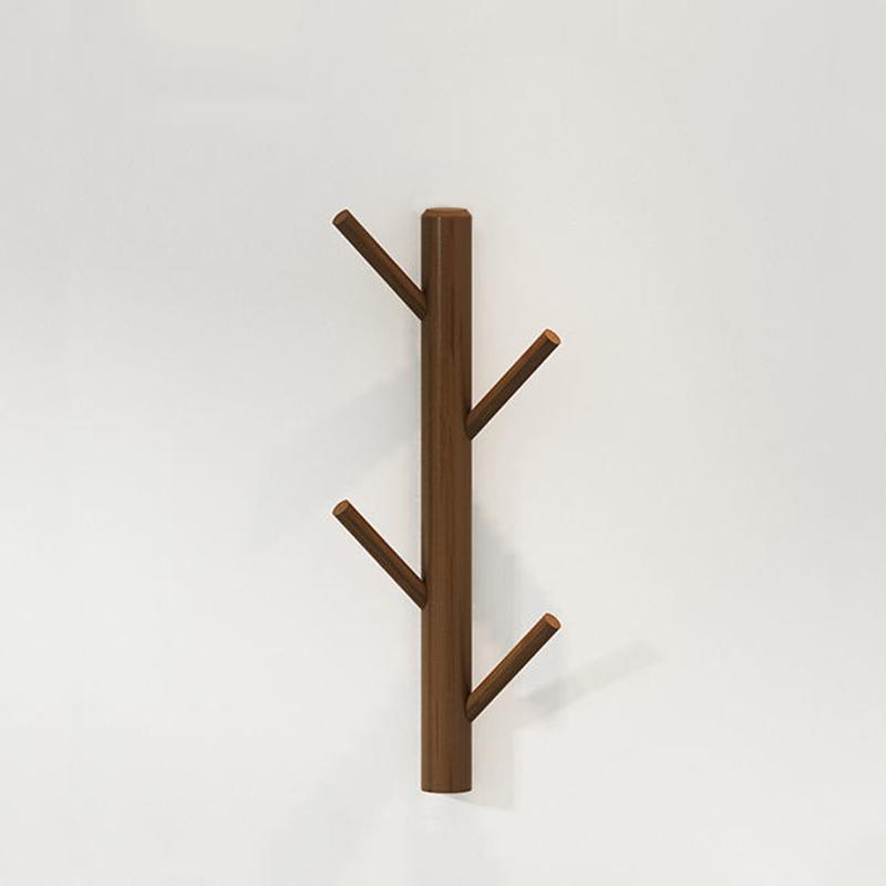 1 шт Настенная вешалка для одежды Простой деревянный крючок Домашняя вешалка для одежды Современная из массива дерева Настенная вешалка для одежды для спальни Креативная 4 крючка кофейный 1414₽