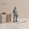 Motivational Home Office Gift Desk Businessman Statue, 3D Printed Decor for Men, Detailed Shirt Wrinkle Model Executive Figurine with Briefcase,