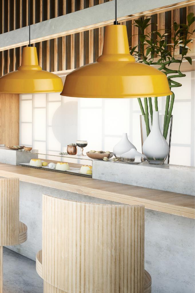 Grand Sarı Metal Tekli Avize Sarkıt Salon Mutfak Ofis Cafe Butik Lamba Aydınlatma Avizeler