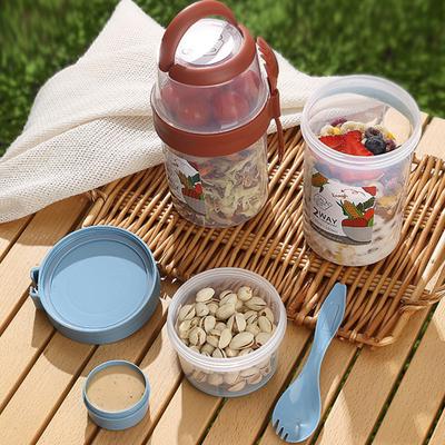 Cupă pentru salată cu furculiță Suport pentru dressing pentru salată Set portabil pentru recipiente pentru salată Set de pahare fără BPA Inele de etanșare cu design cu două straturi Umplere ușoară Prânz curat