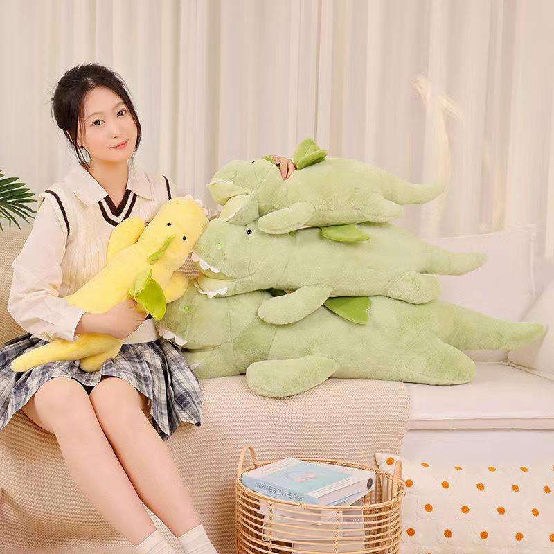 Cartoon Dragon Dinosaur Plush Bed Pillow Super Soft Plush Toy with PP Cotton Interior for Teen Girls Birthday Surprise Gift